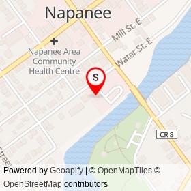 The Waterfront on Water Street West, Napanee Ontario - location map