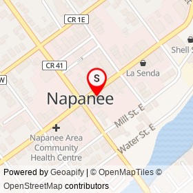 October's Clothing Store on Dundas Street East, Napanee Ontario - location map