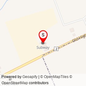 Subway on Old Highway 2, Shannonville Ontario - location map