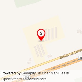 Belleville Self Storage on Bellevue Drive, Quinte West Ontario - location map