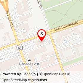Swiss Chalet on Bell Boulevard, Belleville Ontario - location map
