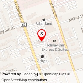 Mucho Burrito on North Front Street, Belleville Ontario - location map