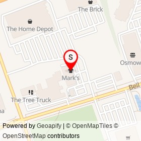 Mark's on Bell Boulevard, Belleville Ontario - location map
