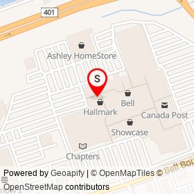 Flight Centre on North Front Street, Belleville Ontario - location map