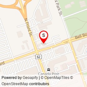 Pioneer on North Front Street, Belleville Ontario - location map