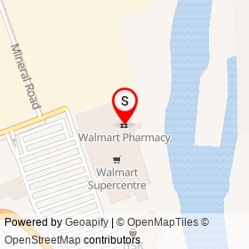 Walmart Pharmacy on Millennium Parkway, Belleville Ontario - location map