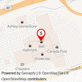Quinte Mall on North Front Street, Belleville Ontario - location map
