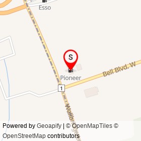 Pioneer on Bell Boulevard West, Belleville Ontario - location map