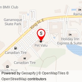 Pet Valu on King Street East, Gananoque Ontario - location map