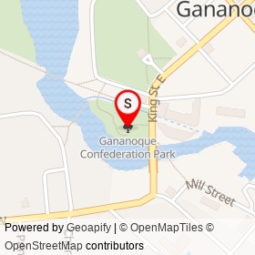 Gananoque Confederation Park on , Gananoque Ontario - location map