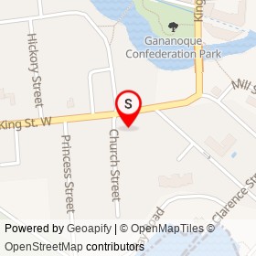 Sleepy Hollow Bed & Breakfast on King Street West, Gananoque Ontario - location map