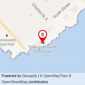 Thousand Islands Playhouse on South Street, Gananoque Ontario - location map