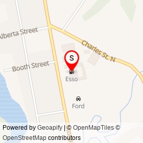 Esso on Stone Street North, Gananoque Ontario - location map