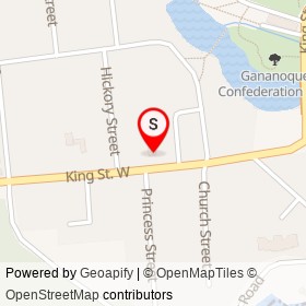 Westgate Bed and Breakfast on King Street West, Gananoque Ontario - location map