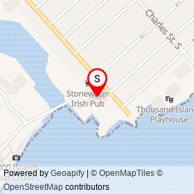 Muskie Jake’s Tap & Grill on Stone Street South, Gananoque Ontario - location map