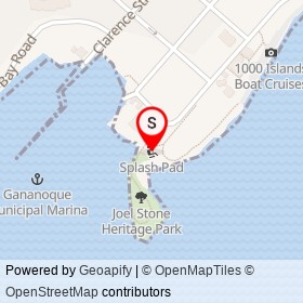 Splash Pad on Kate Street, Gananoque Ontario - location map