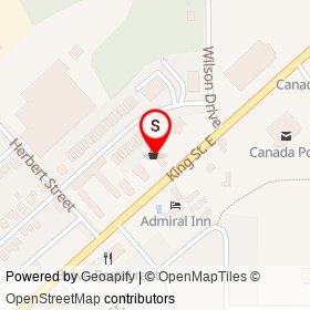 Snack Express on King Street East, Gananoque Ontario - location map