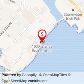 1000 Islands Boat Cruises on Water Street West, Gananoque Ontario - location map