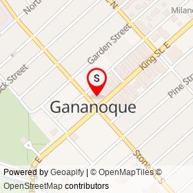 TD Canada Trust on Stone Street North, Gananoque Ontario - location map