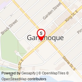 Sushi sun on King Street East, Gananoque Ontario - location map