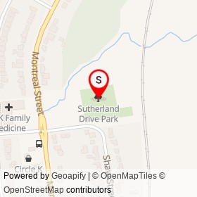 Sutherland Drive Park on , Kingston Ontario - location map