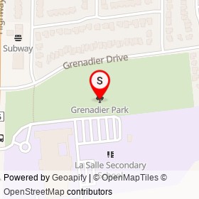 Grenadier Park on , Kingston Ontario - location map