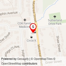 Esso on Sutherland Drive, Kingston Ontario - location map
