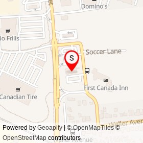 East Side Mario's on First Canada Avenue, Kingston Ontario - location map