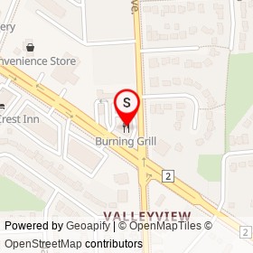 Burning Grill on Princess Street, Kingston Ontario - location map