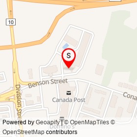 Denny's on Benson Street, Kingston Ontario - location map
