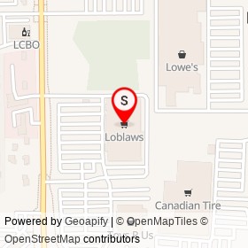 Loblaws on Midland Avenue, Kingston Ontario - location map