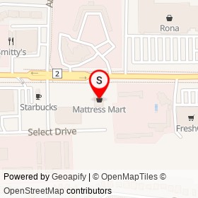 Mattress Mart on Princess Street, Kingston Ontario - location map
