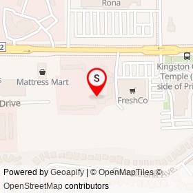 Seven Oakes Motel on Princess Street, Kingston Ontario - location map