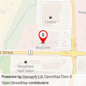Kozy Inn on Princess Street, Kingston Ontario - location map