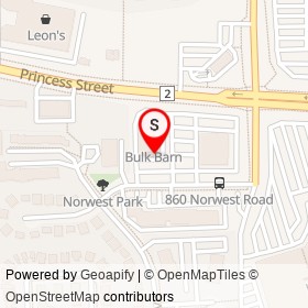Penningtons on Norwest Road, Kingston Ontario - location map