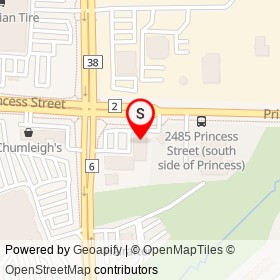 DingALing's Chicken Wings on Princess Street, Kingston Ontario - location map