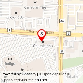 tata's House of Pizza & Pasta on Princess Street, Kingston Ontario - location map