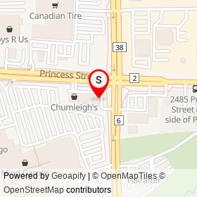Subway on Princess Street, Kingston Ontario - location map
