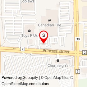 Canadian Tire on Princess Street, Kingston Ontario - location map