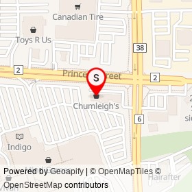 Chumleigh's on Princess Street, Kingston Ontario - location map