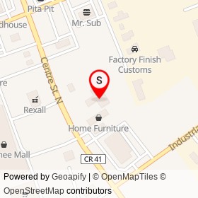 Pringle Ford on Centre Street North, Napanee Ontario - location map