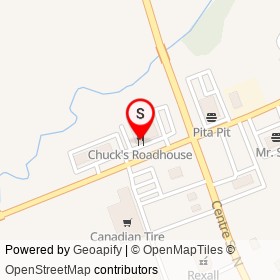 Chuck's Roadhouse on Jim Kimmett Boulevard, Napanee Ontario - location map