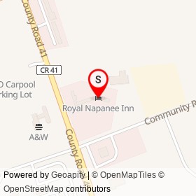 Royal Napanee Inn on County Road 41, Napanee Ontario - location map