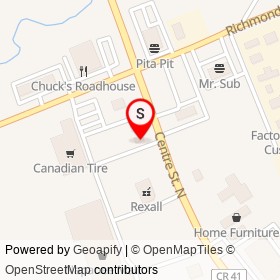 Canadian Tire on Centre Street North, Napanee Ontario - location map