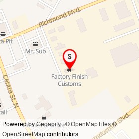Factory Finish Customs on Commercial Court, Napanee Ontario - location map
