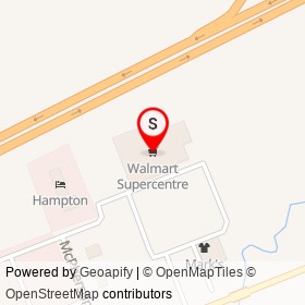 Walmart Supercentre on Highway 401, Napanee Ontario - location map