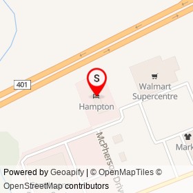 Hampton on McPherson Drive, Napanee Ontario - location map