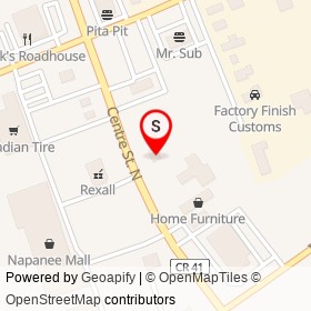 Stormy's Car Sales on Centre Street North, Napanee Ontario - location map