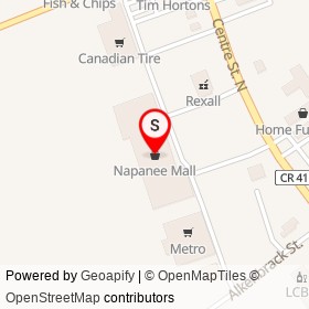 Napanee Mall on Centre Street North, Napanee Ontario - location map