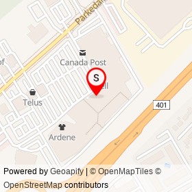 Penningtons on Parkedale Avenue, Brockville Ontario - location map